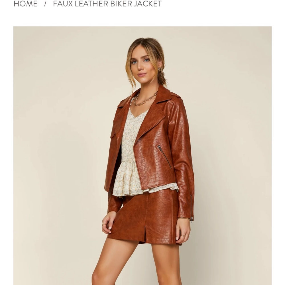 Vegan Leather Jacket size 1X - Picture 3 of 7